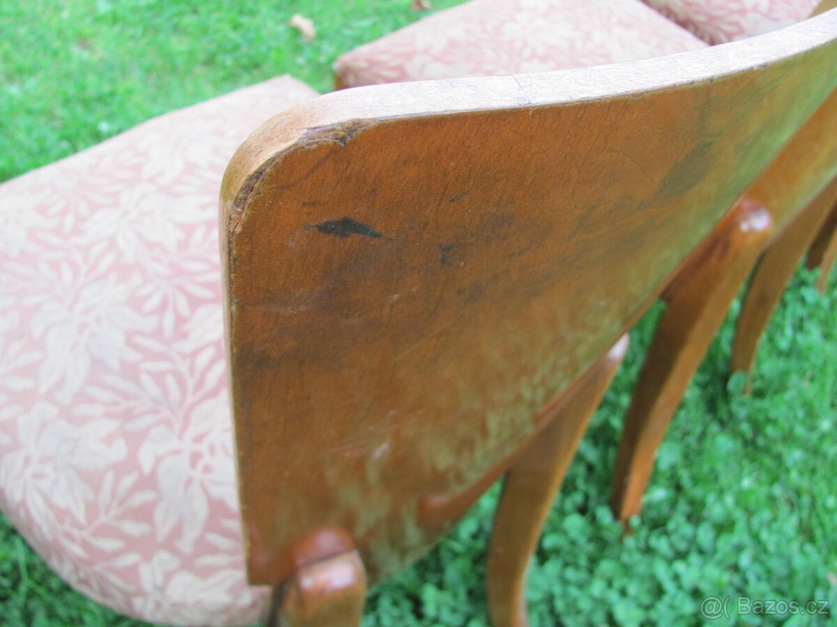 Židle lízátka / Halabala / 4ks / k renovaci - 14