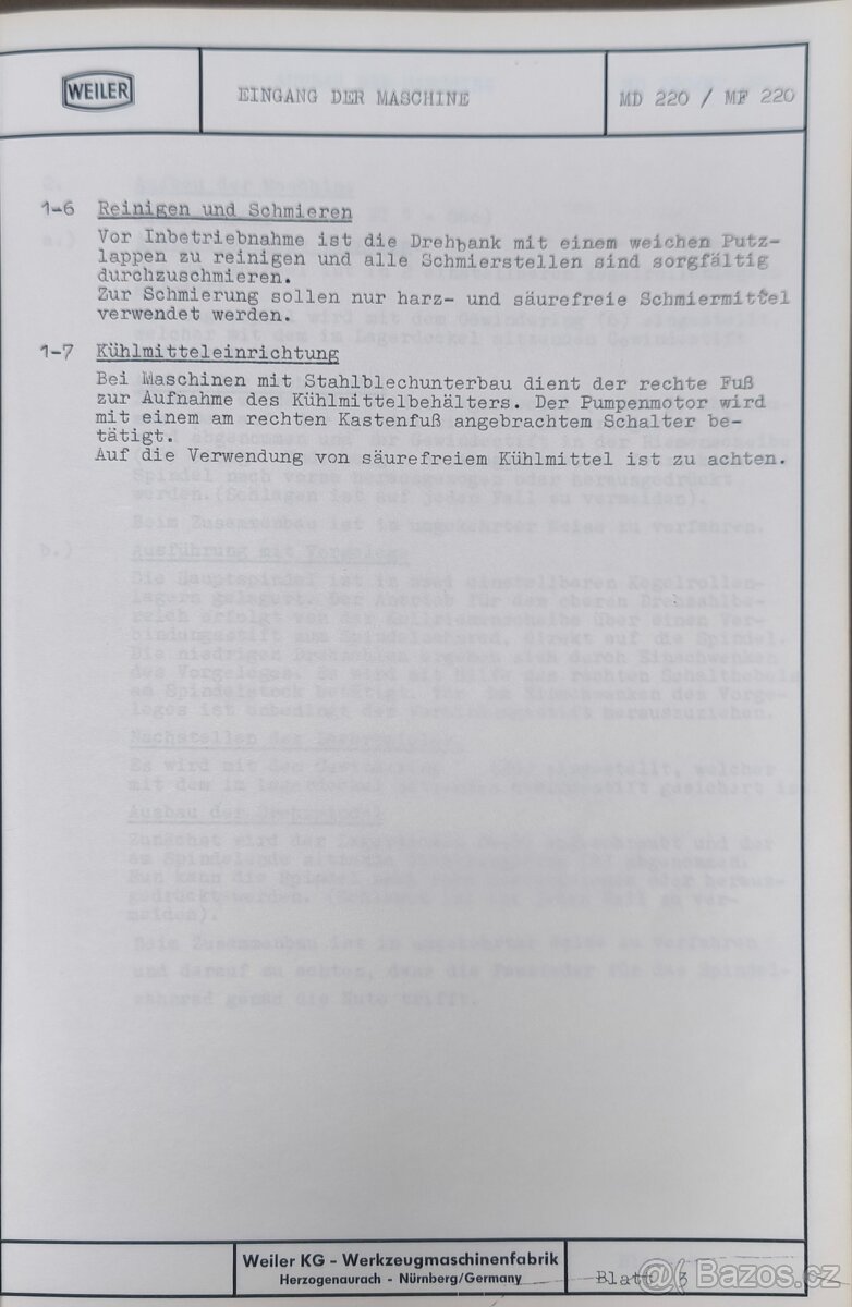 Soustruh WEILER MD220_2 - 14