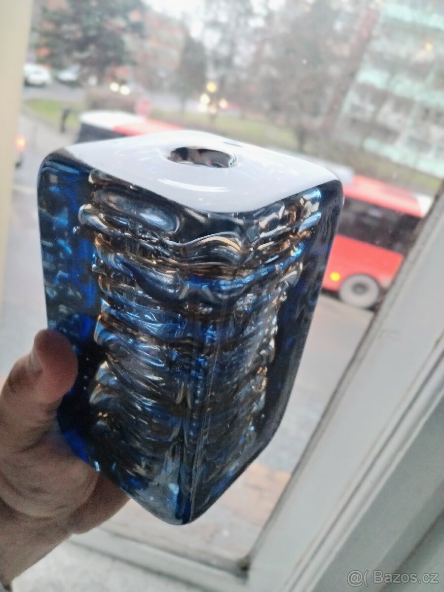 Váza Hutní sklo-František Vízner Škrdlovice vzor 6860/18 - 14