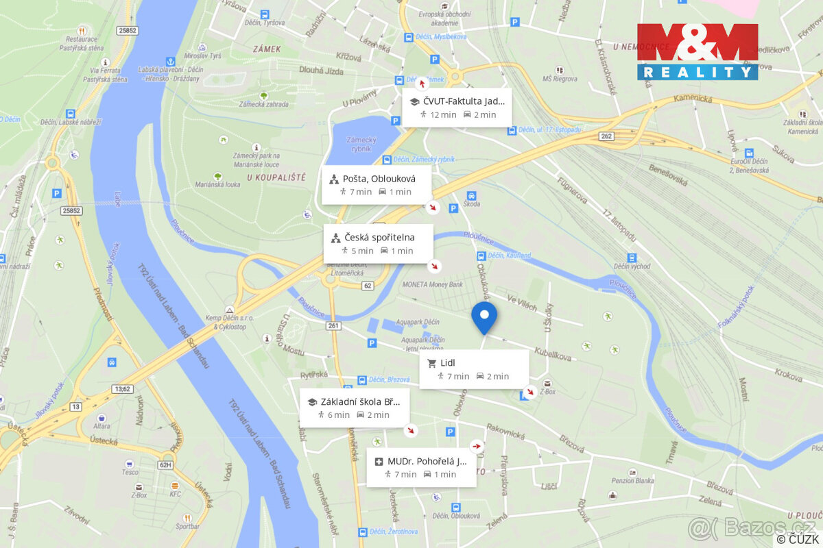 Pronájem, byt 2+1, 60 m², Děčín, ul. Oblouková - 14