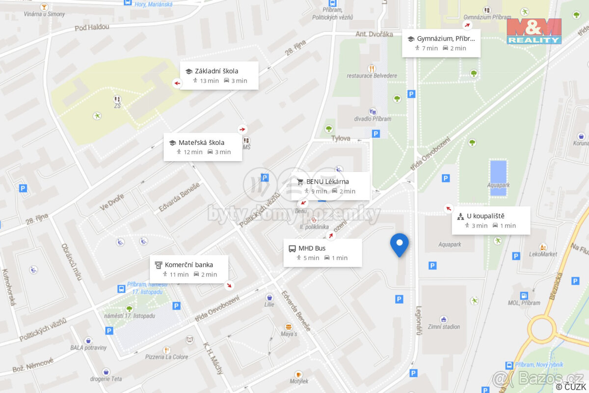 Pronájem bytu 2+1, 50 m², Příbram, ul. Legionářů - 14