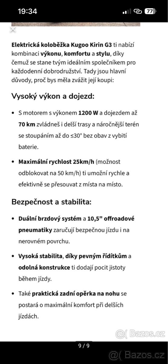 Elektrická koloběžka Kukirin G3 - 14