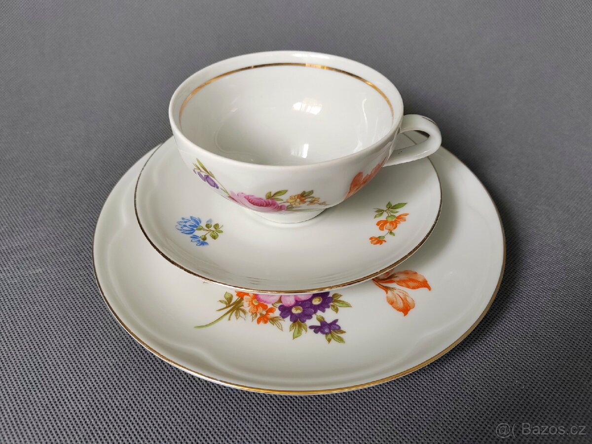 Krásné porcelánové trio Jlmenau Graf von Henneberg - 14