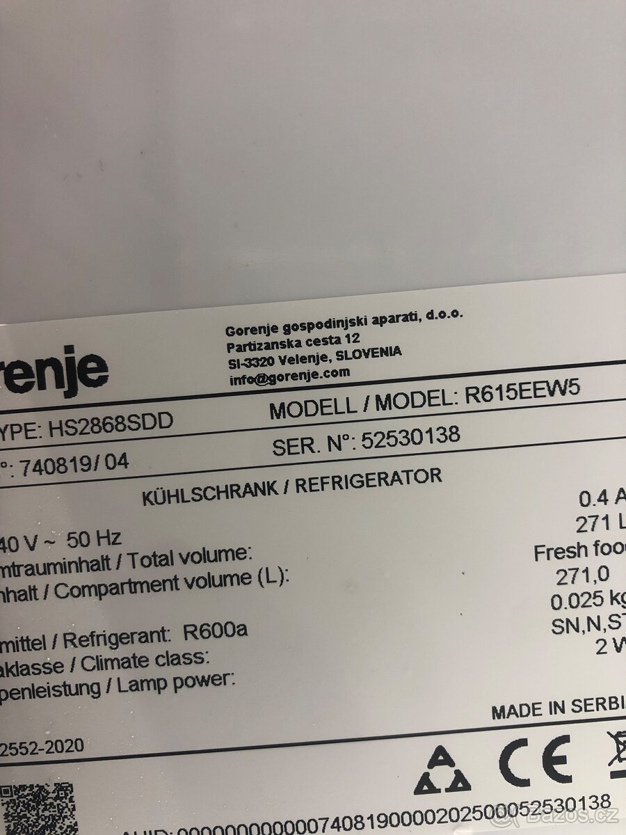 Nová nepoužita lednice bez mrazákem Gorenje - 14