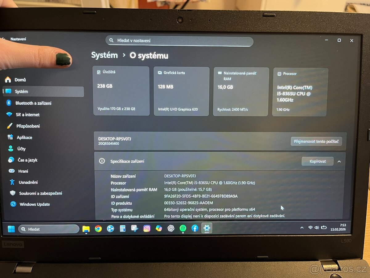 Lenovo ThinkPad L590+Win11 - 14
