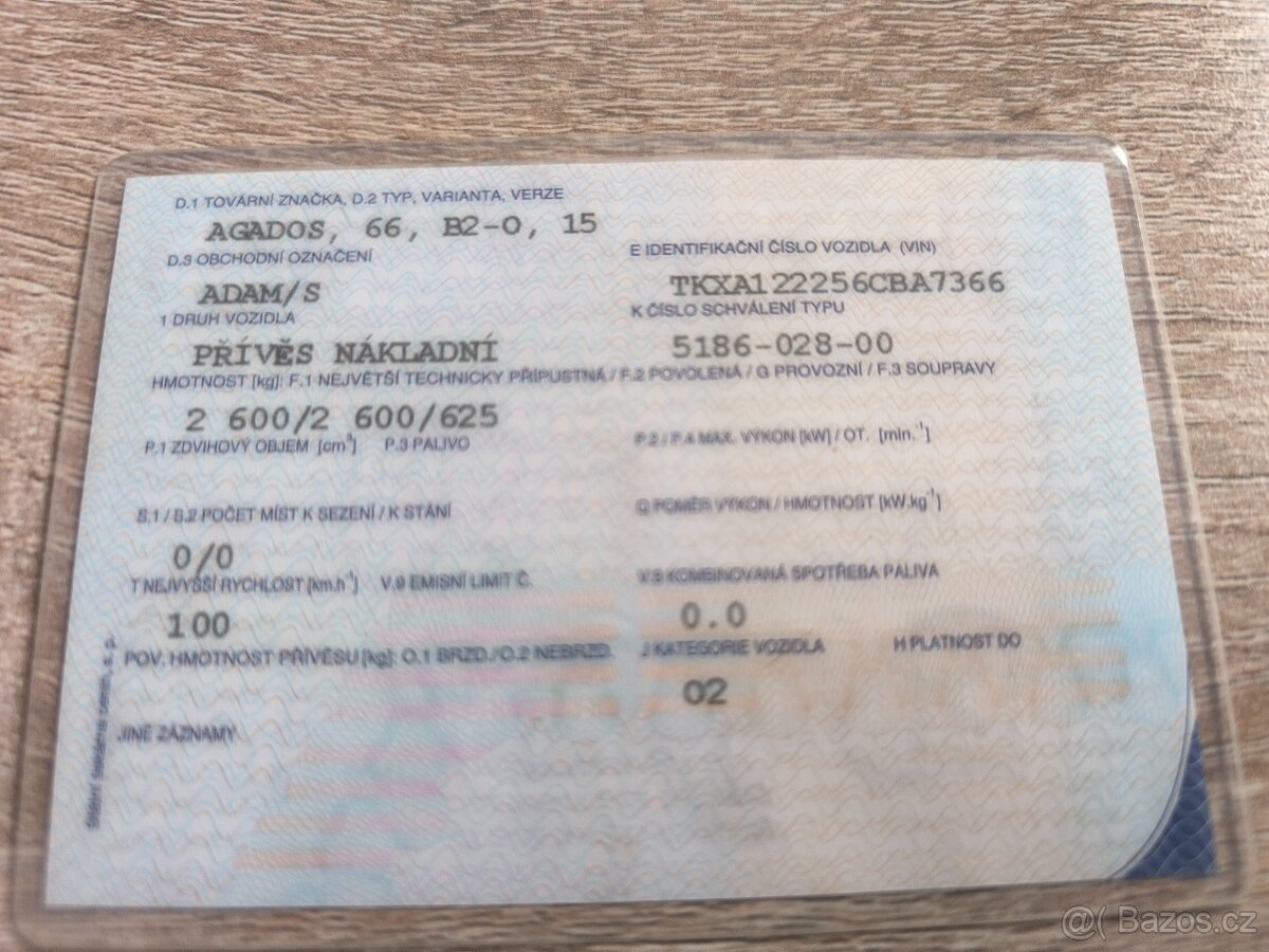 Přívěs Agados Adam S, 2600kg,sklopný+nájezdy. - 14