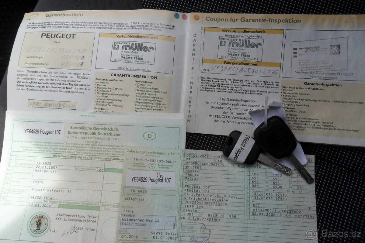 Peugeot 107, 1.0i/50kW, r.2007, 115.410 km- Servis. kniha - 14