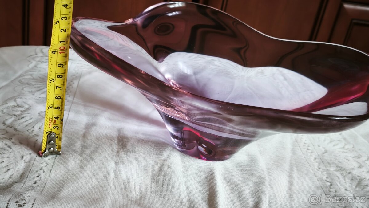 Set hutního, fialového skla. - 14