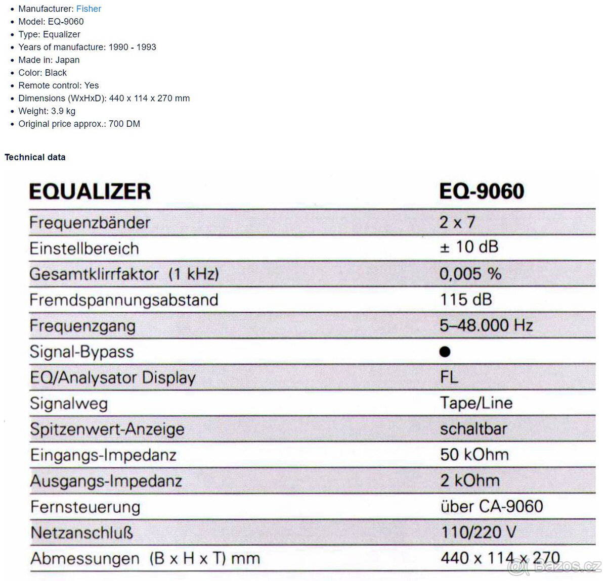 FISHER EQ-9060 Stereo Graphic Equalizer / Analyzer - 14
