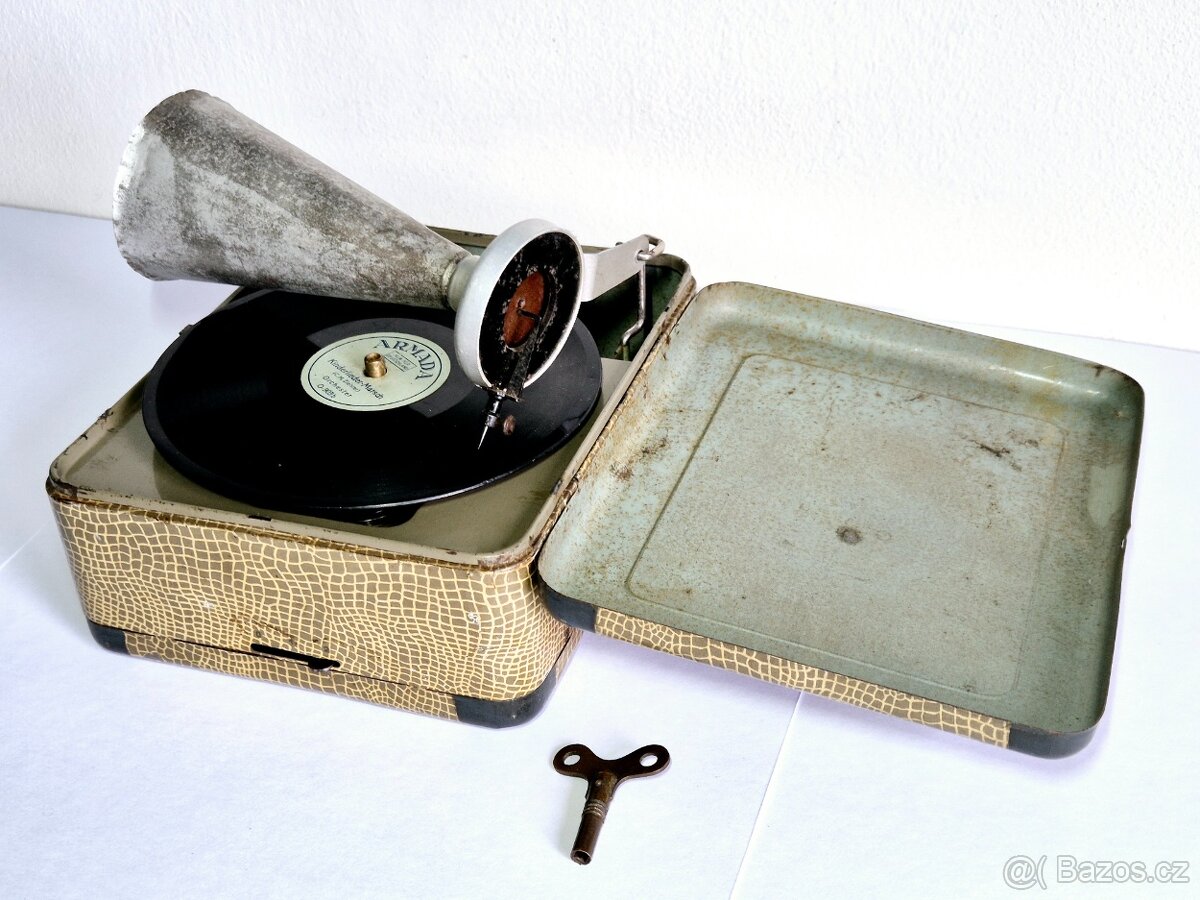 Starý dětský gramofon GBN Bing, 1930-40 - 14