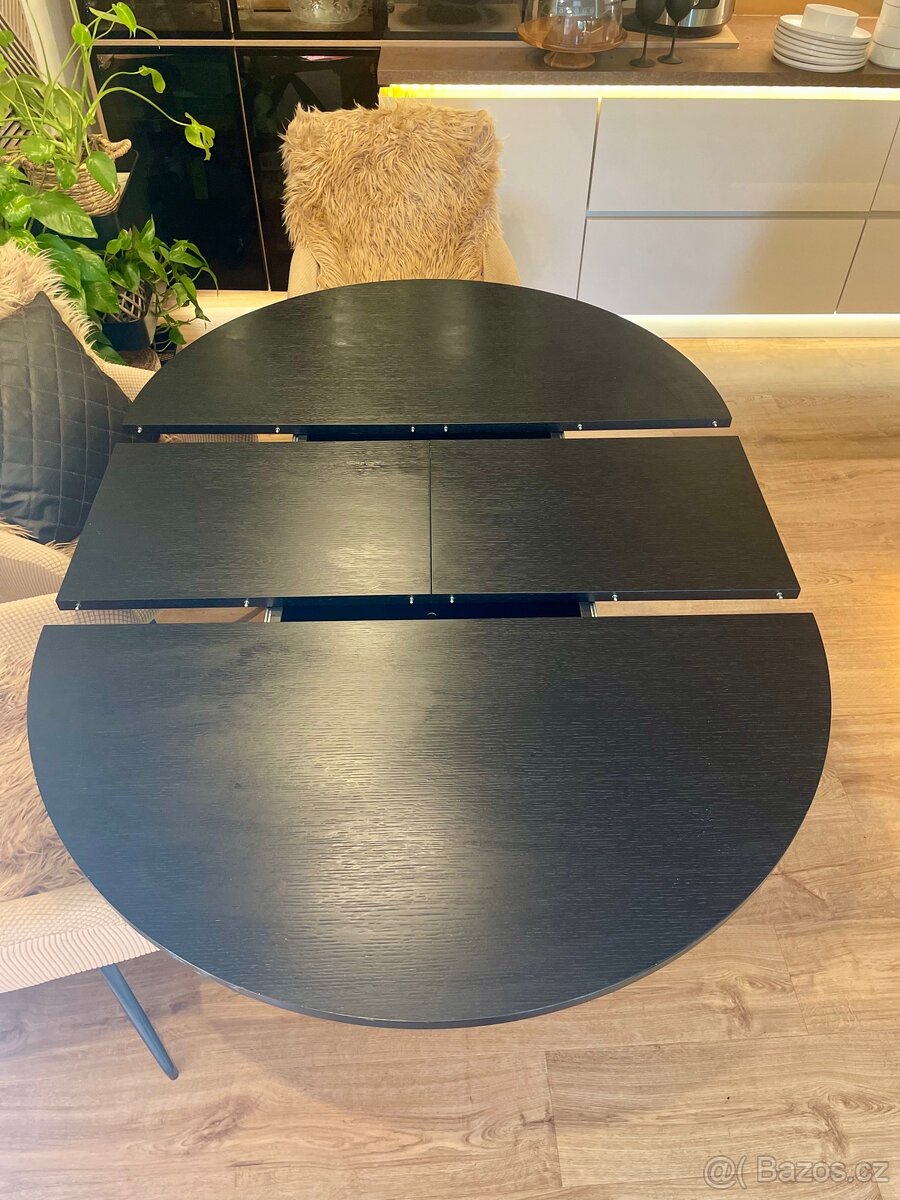 Kulatý rozkládací jídelní stůl Malaga, dekor dub, 115–155 cm - 14