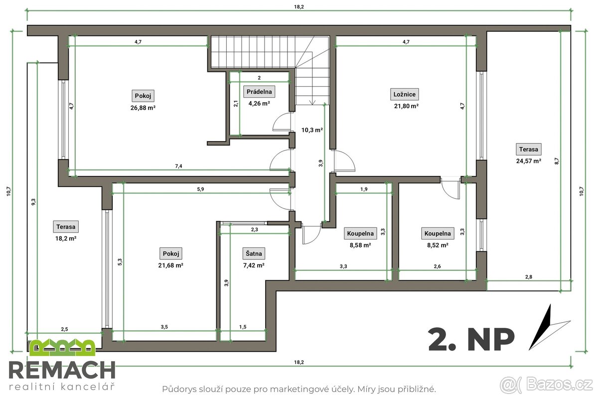 Prodej hrubé stavby, luxusní rodinný dům 4+kk, 235 m², Uhers - 14