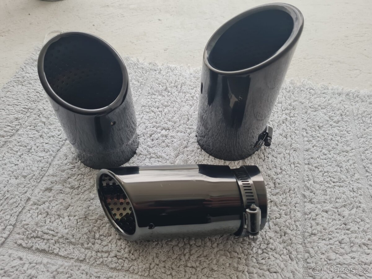 NEREZOVÉ a ČIERNE koncovky na výfuk - dvojitá koncovka - 14