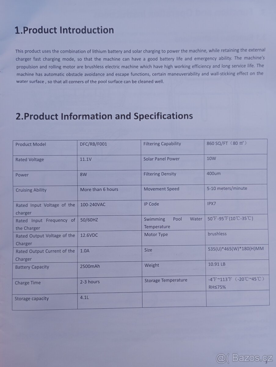 solární bazénový hladinový sběrač, skimmer robot - 14