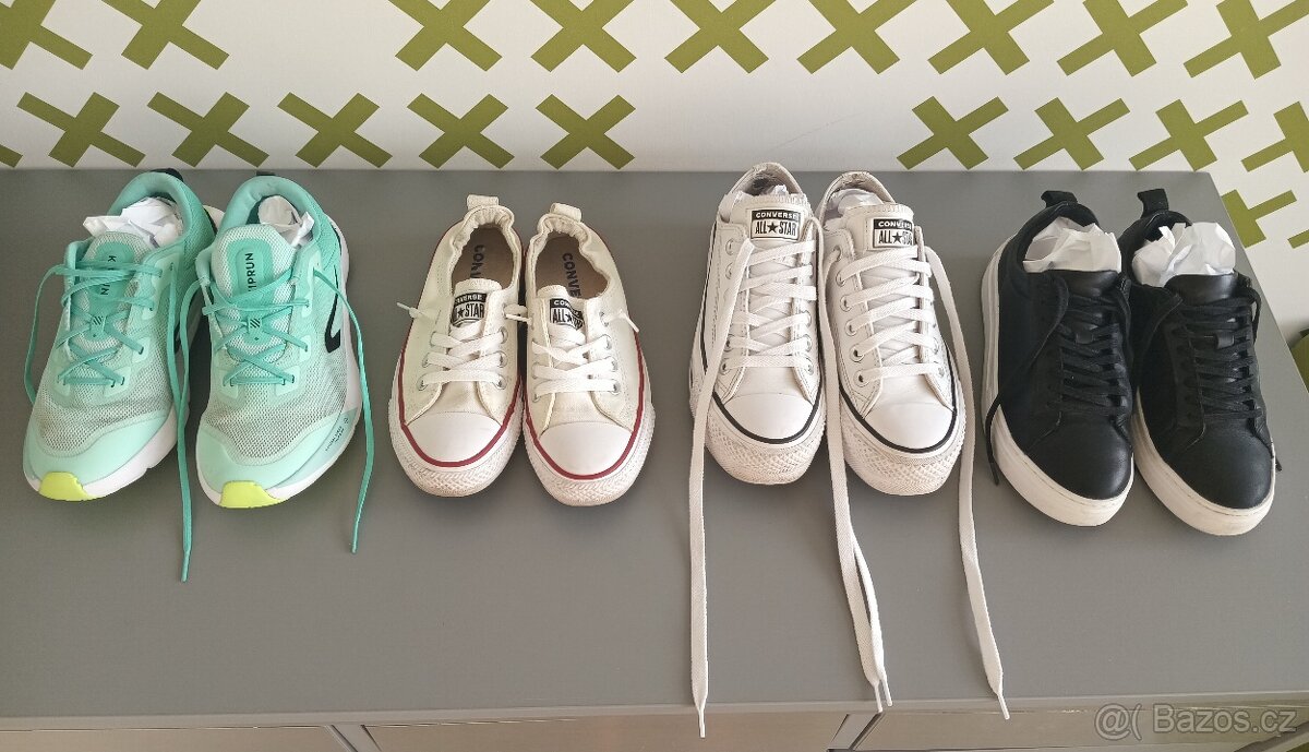 Dívčí bílé tenisky CONVERSE All Stars na platformě, vel. 35 - 14