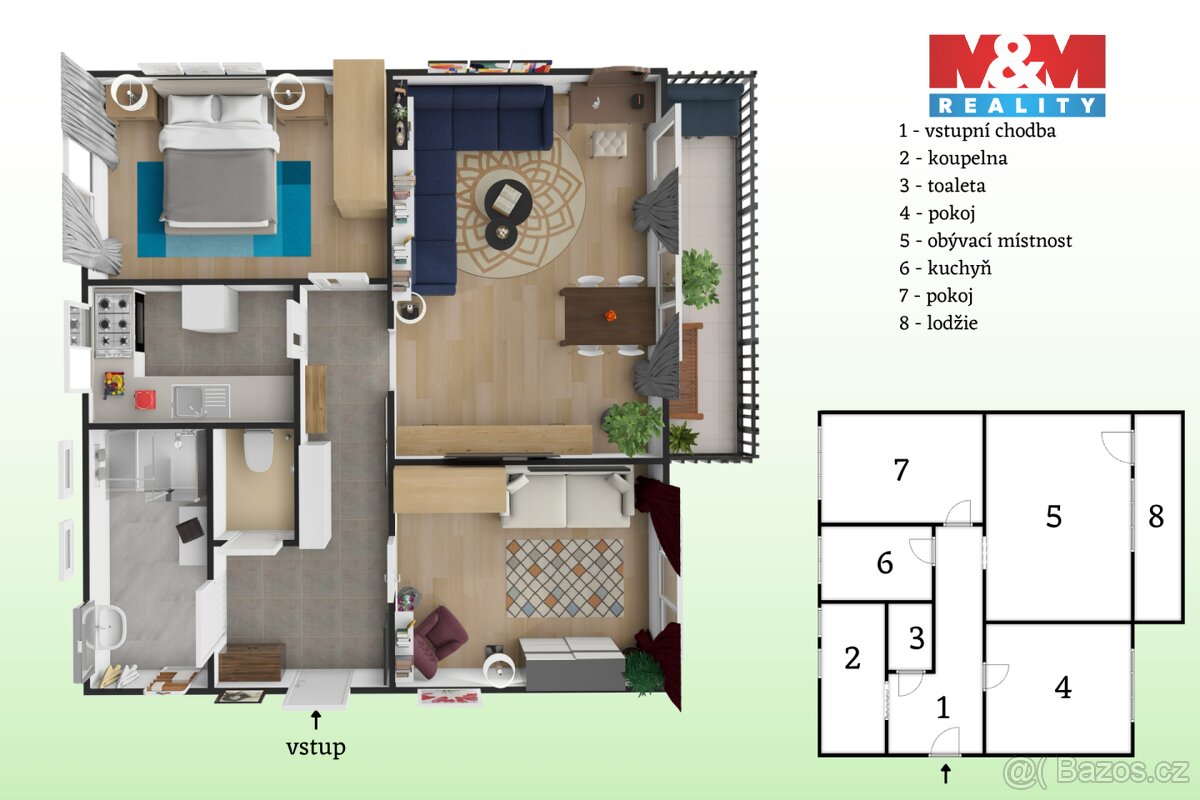 Prodej bytu 3+1, 100 m², Hostivice, ul. Na Pískách - 14