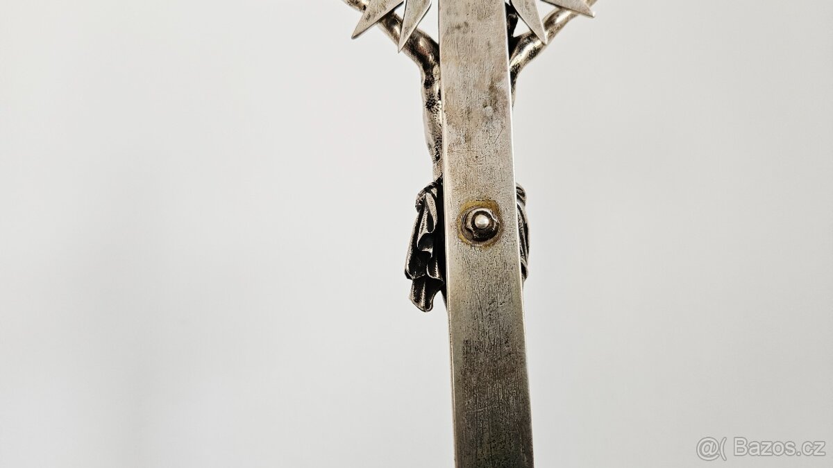TOP Ag stříbro krucifix lotový punc rok 1858 UNIKAT - 14