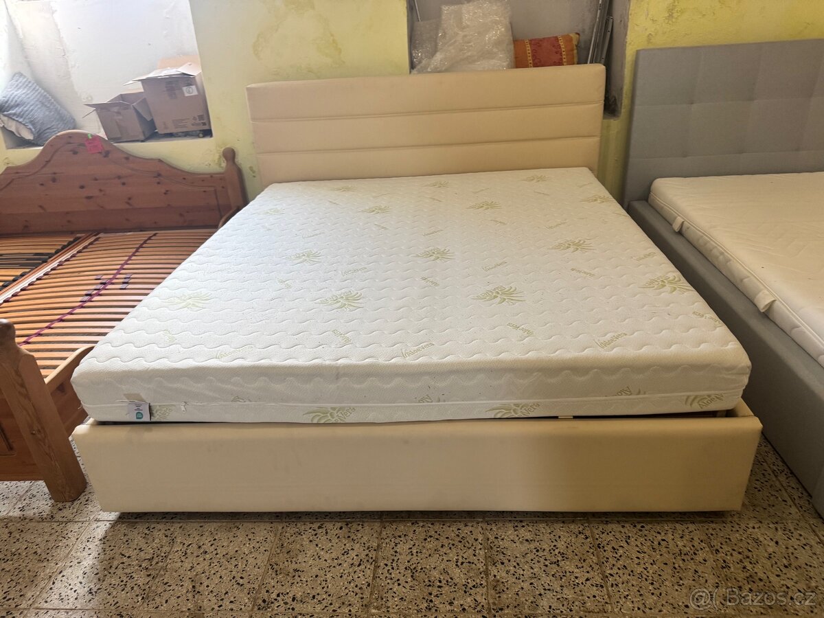 AKCE NOVÁ Kožená postel-letiště 180x200 komplet - 14