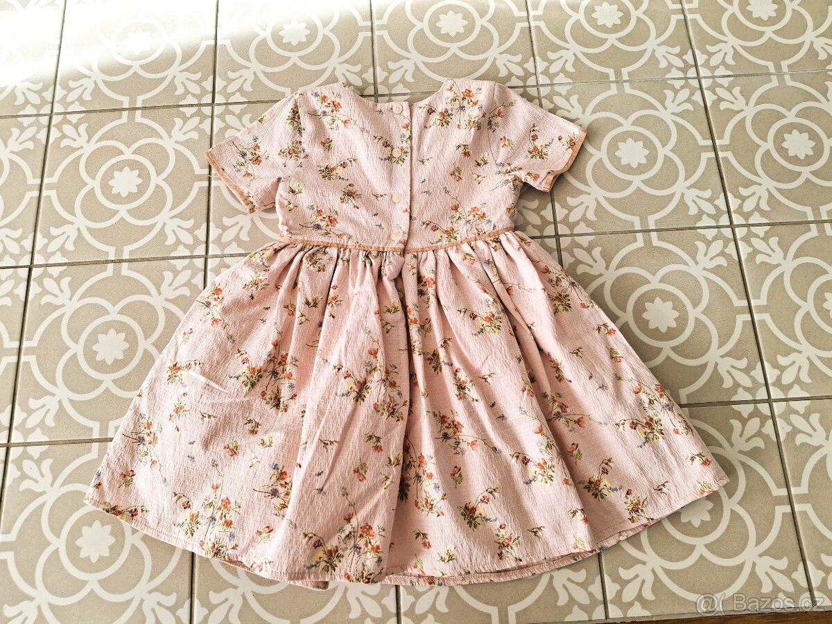 Nádherné šaty luční kvítí Next 104 růžové meruňkové - 14