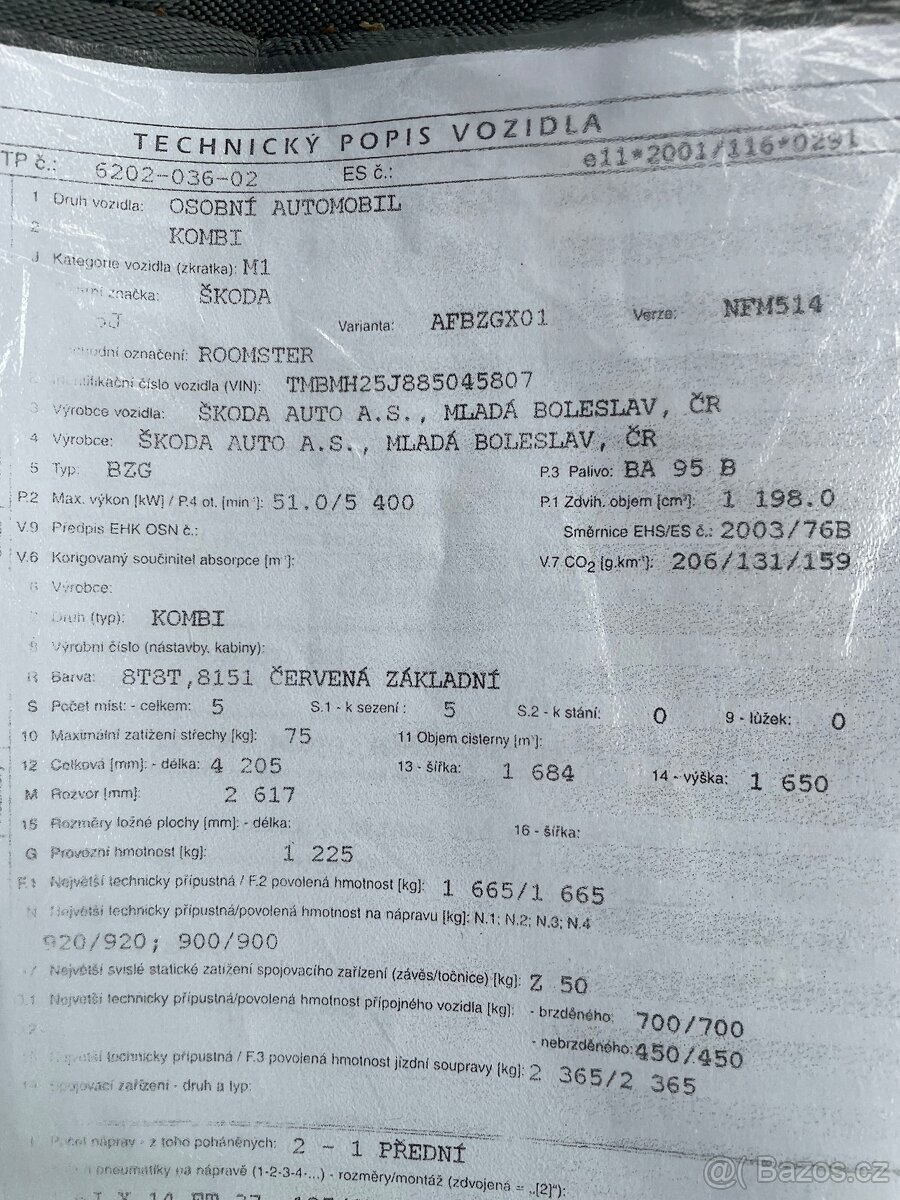 Škoda Roomster 1,2htp 51kw pouze 70tis najeto - 14
