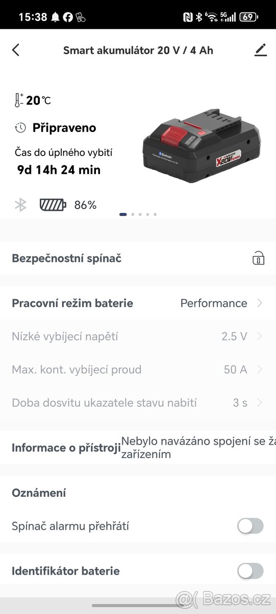 Aku úhlová bruska / flexka + 4 Ah Bluetooth + nabíječka - 14