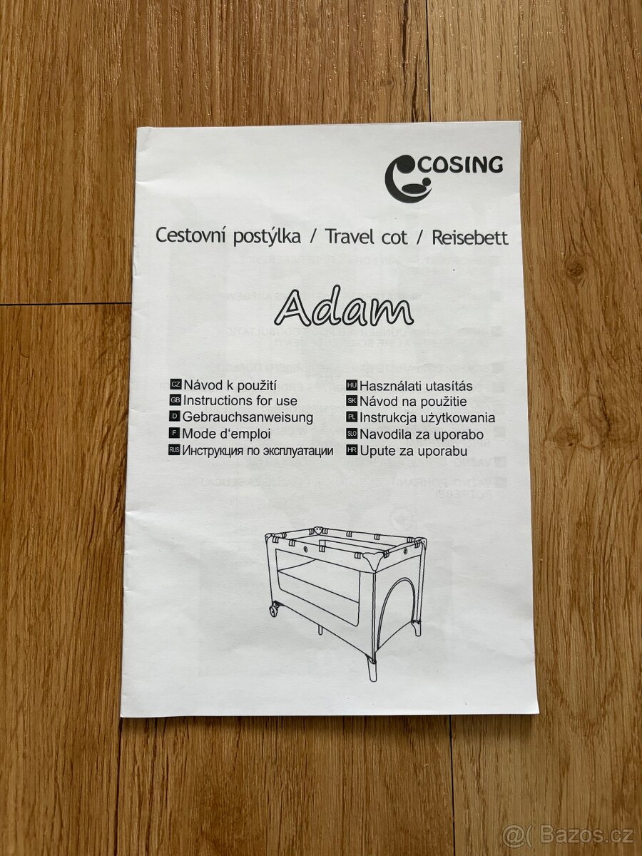 Cestovní postýlka Cosing Adam Zebra šedá - 14