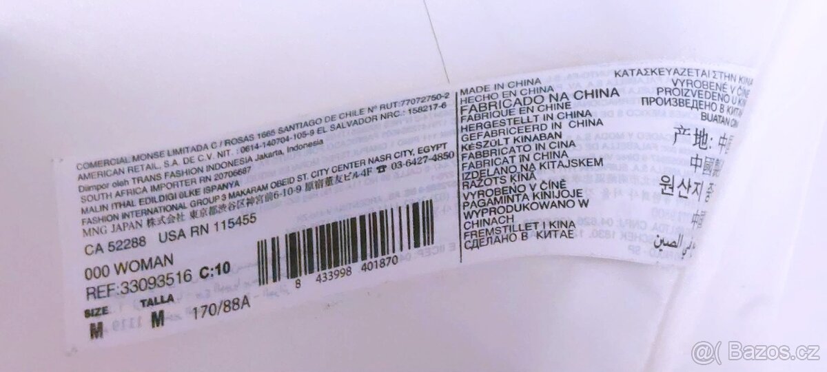 BÍLÝ KABÁTEK - MANGO vel. M + LUXUSNÍ LÍMEC - 14