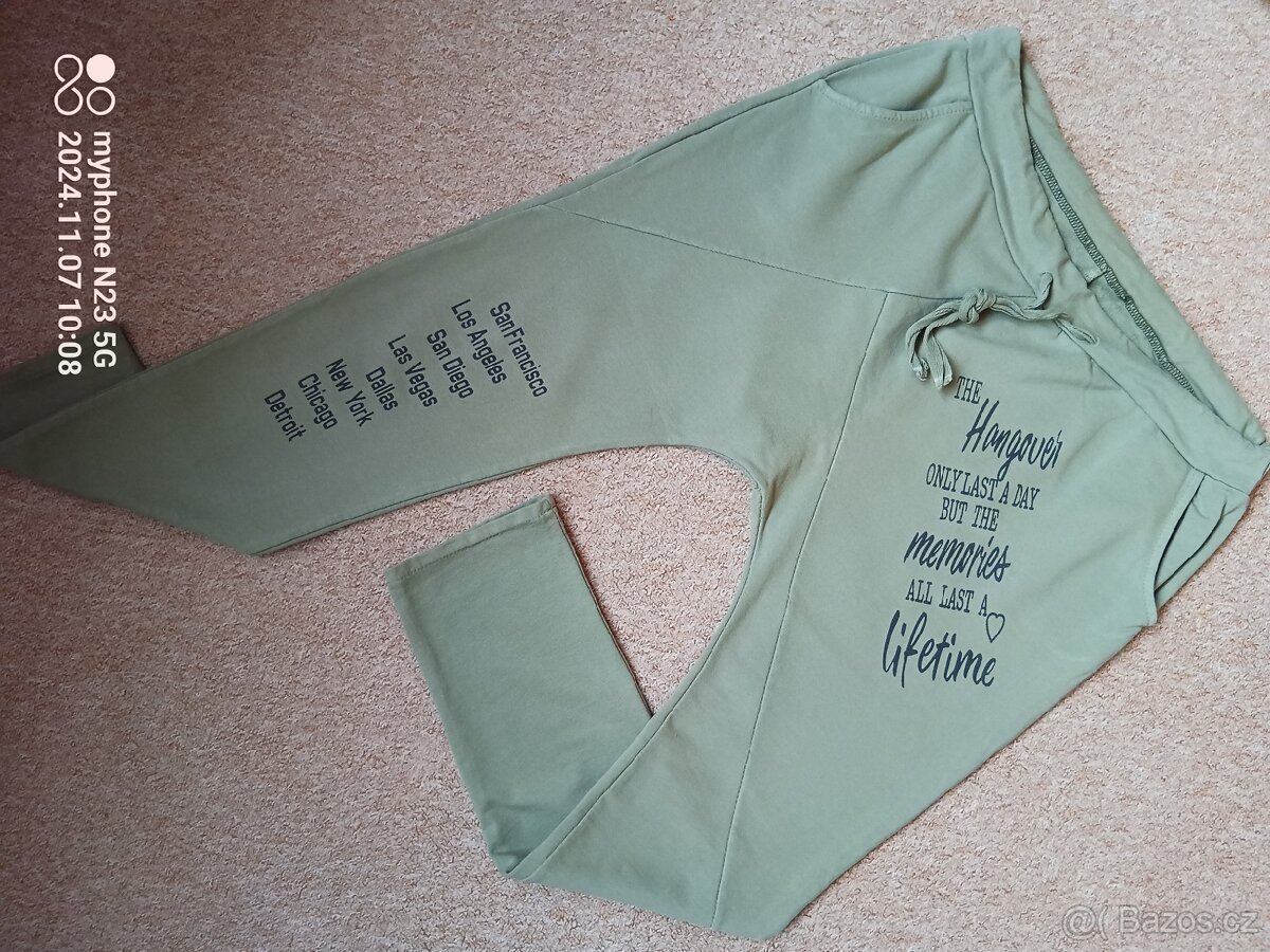 Harémky - nasrávačky - baggy "khaki" - 14