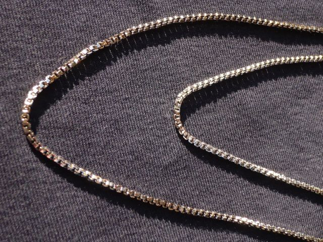 Dvojitý řetízek stříbrné barvy - 14