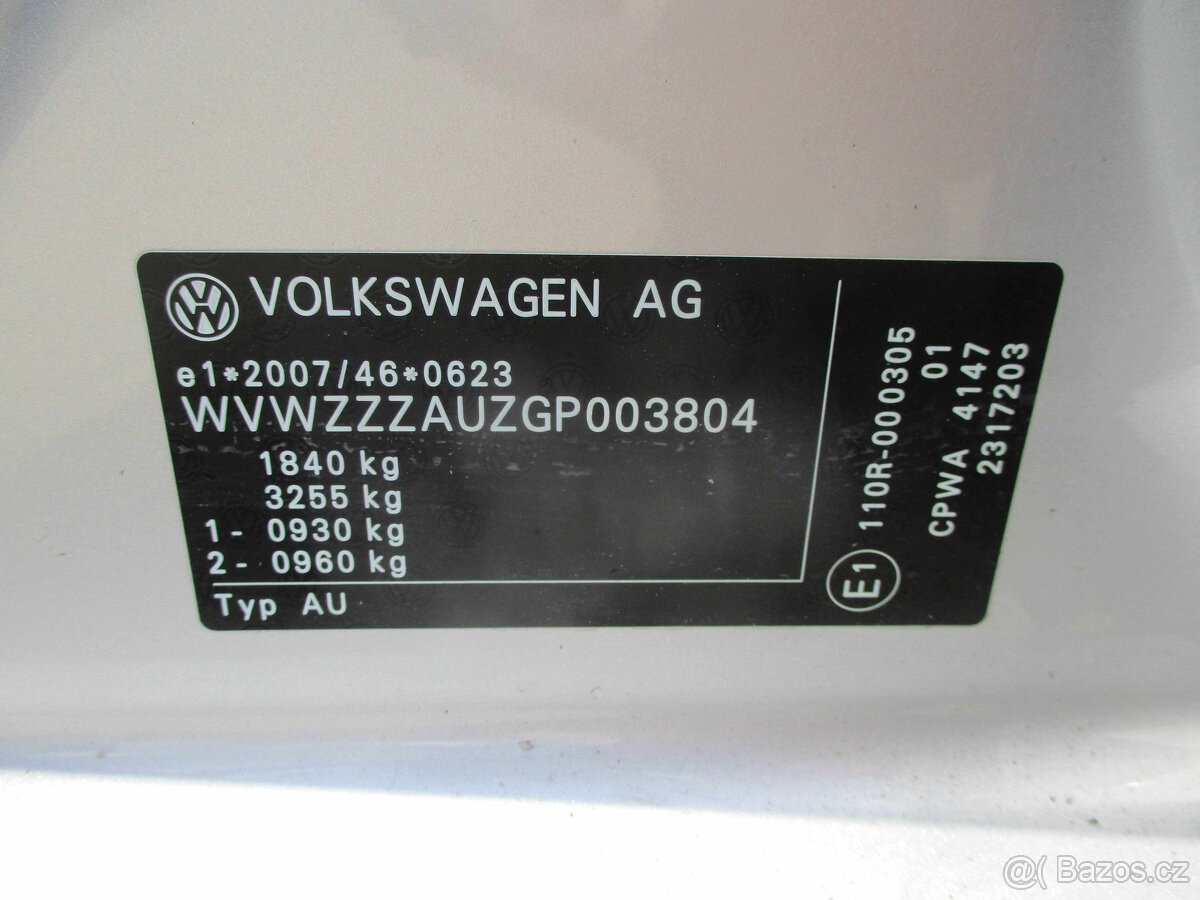 VW GOLF 1,4TGI 81kW CNG Bluemotion Euro6 2015 - 14