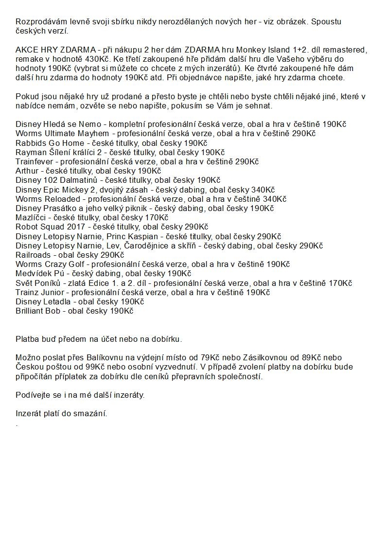 nové, nerozdělané PC hry ve folii, levně + HRY ZDARMA - 14