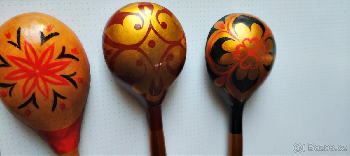 Dřevěné ručně malované lžíce SSSR - 14