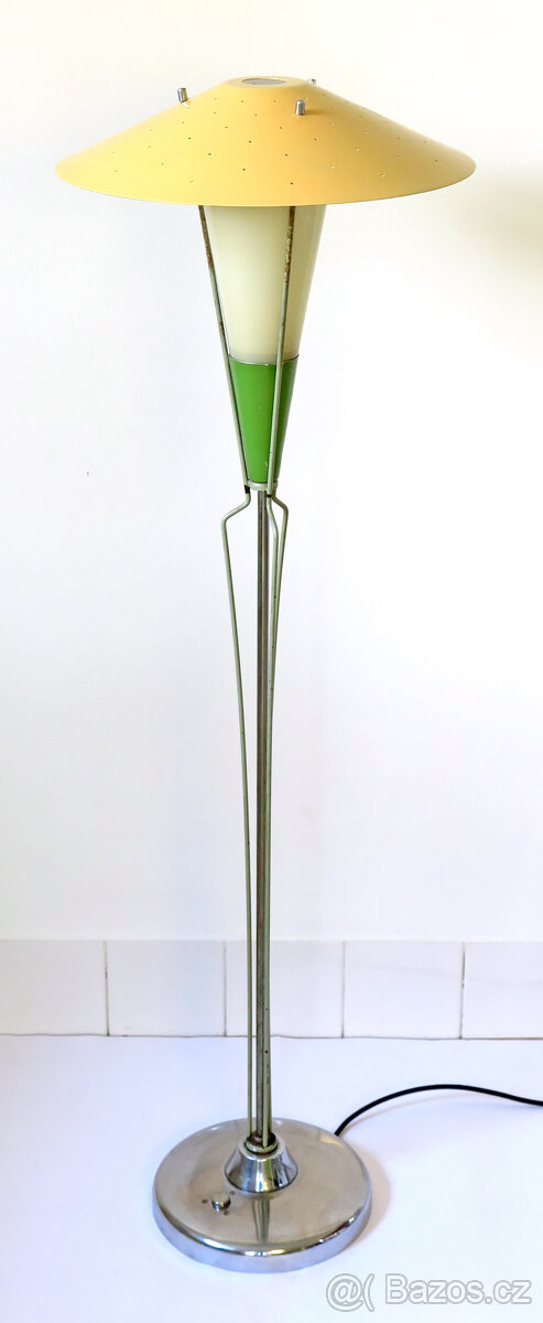 Retro podlahová stojací lampa ZUKOV Československo brusel vi - 14