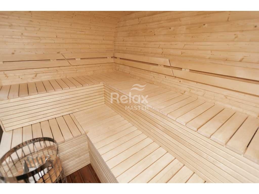 Finská sauna LUX MINI sauna o rozměrech 245×300 - 14