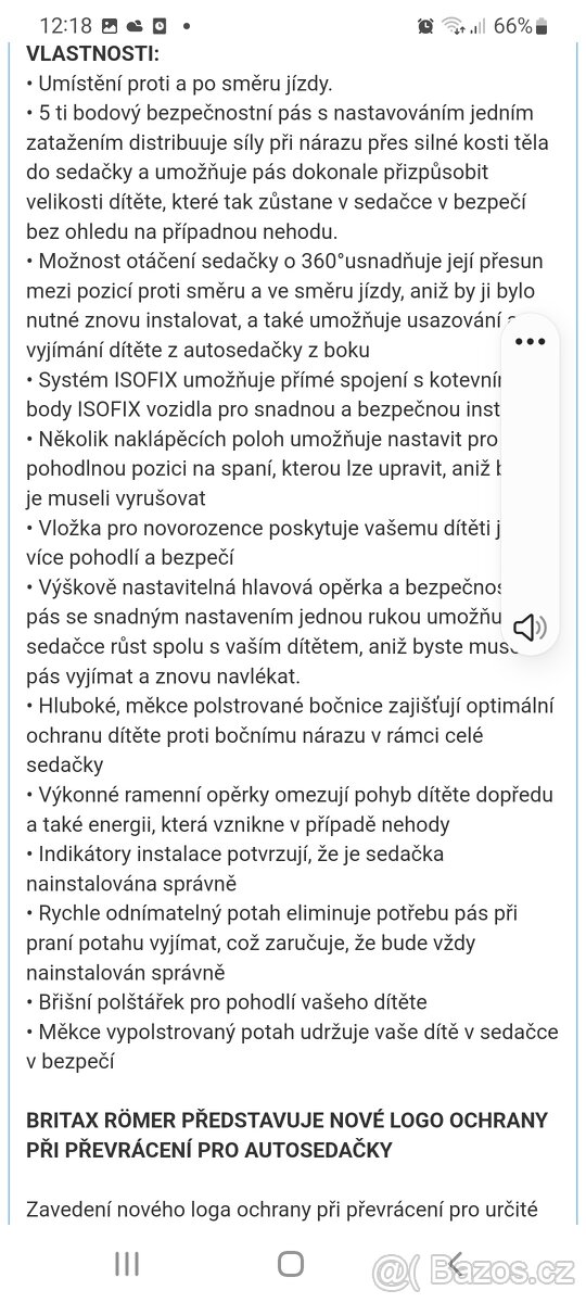 Dvě dětské autsedacky britax romer dualfix - 14