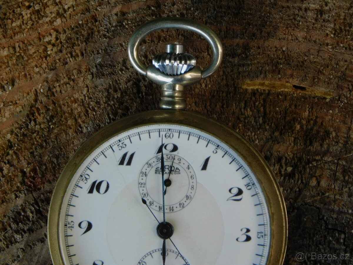 Starožitné kapesní hodinky s Chronographem SARDA - 14