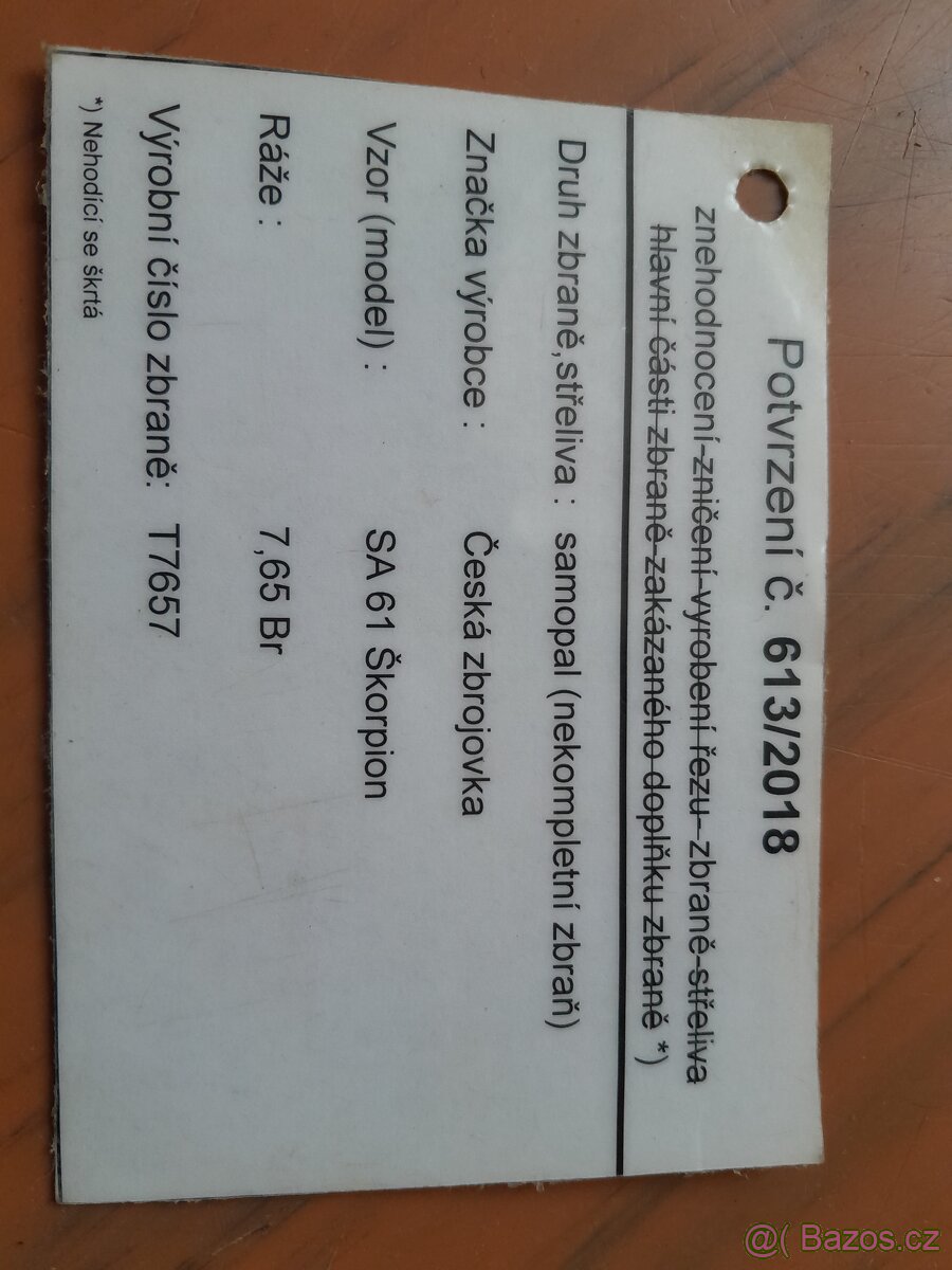 Znehodnoceny samopal vz 61 - 14