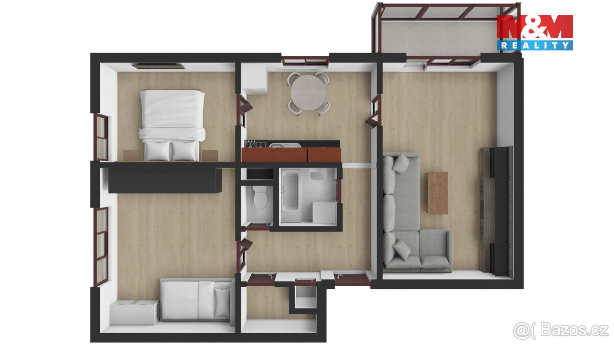 Pronájem bytu 3+1, 68 m², Lnářský Málkov u Kadova - 14