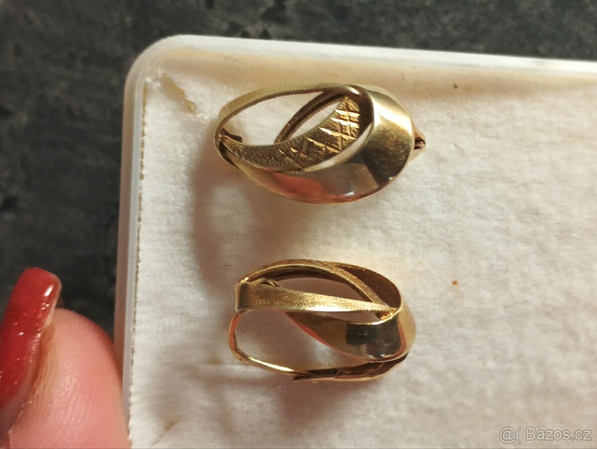 Starožitné zlaté náušnice - 14