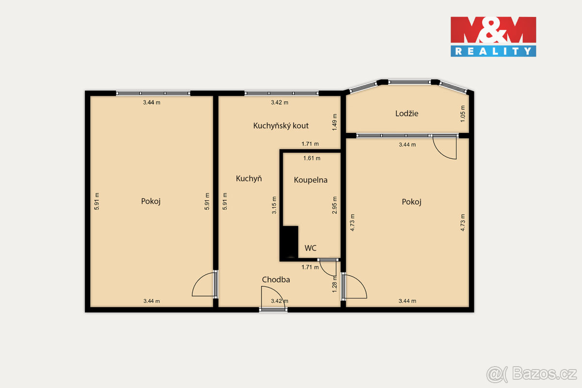 Prodej bytu 2+1, 55 m², Sokolov, ul. Závodu míru - 14