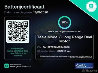 Tesla Model 3 Long Range (Refresh) – SOH 98%, DPH, top stav - 14