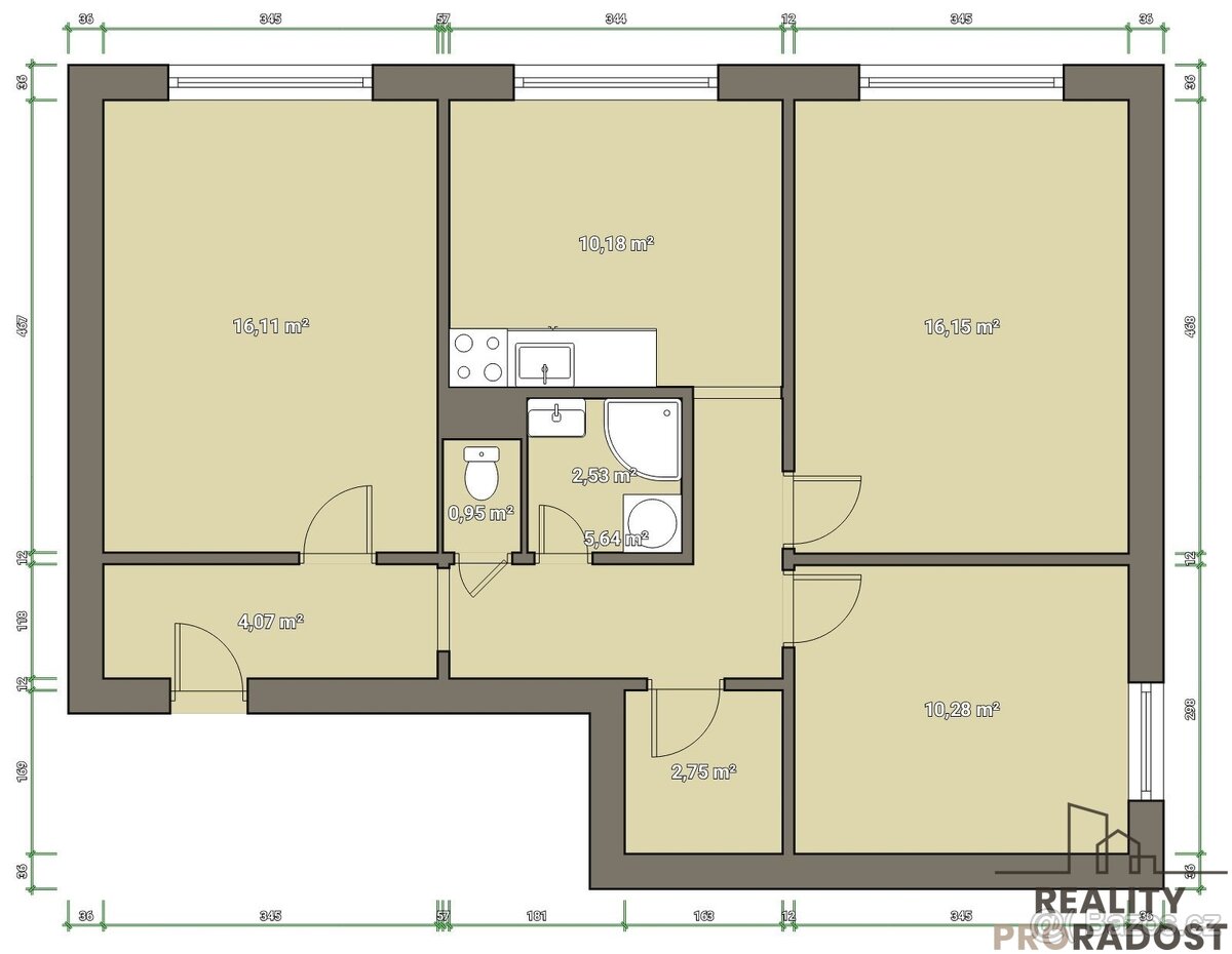 Prodej bytu 3+1 Znojmo - 14