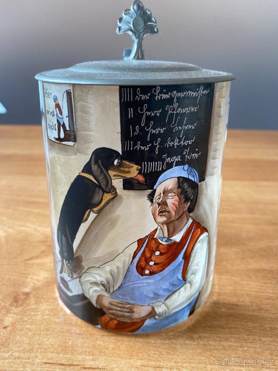 Sběratel nabízí staré korbele s cínovými víčky - 14