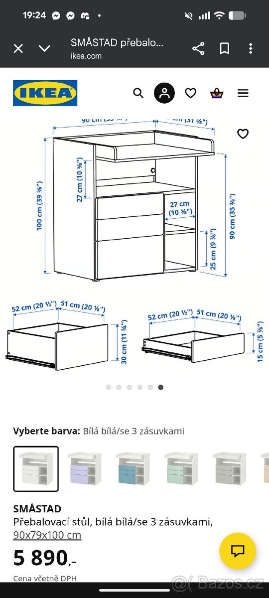 Přebalovací pult/komoda SMASTAD - IKEA - 14