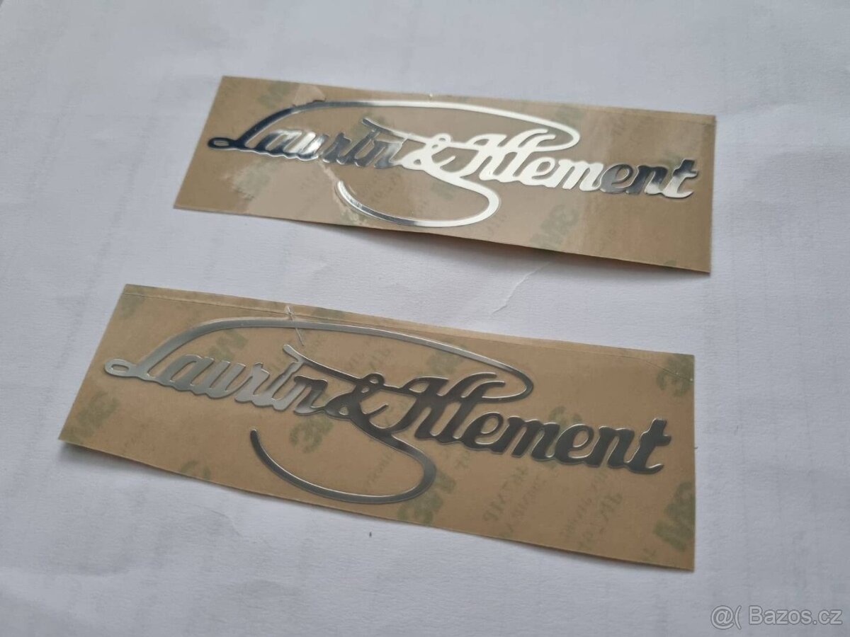 Nápis Laurin & Klement , chrom, zlatý, červený, čierny. - 14