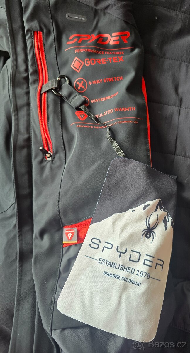 Pánská černá lyžařská bunda Spyder vel. XL - 14