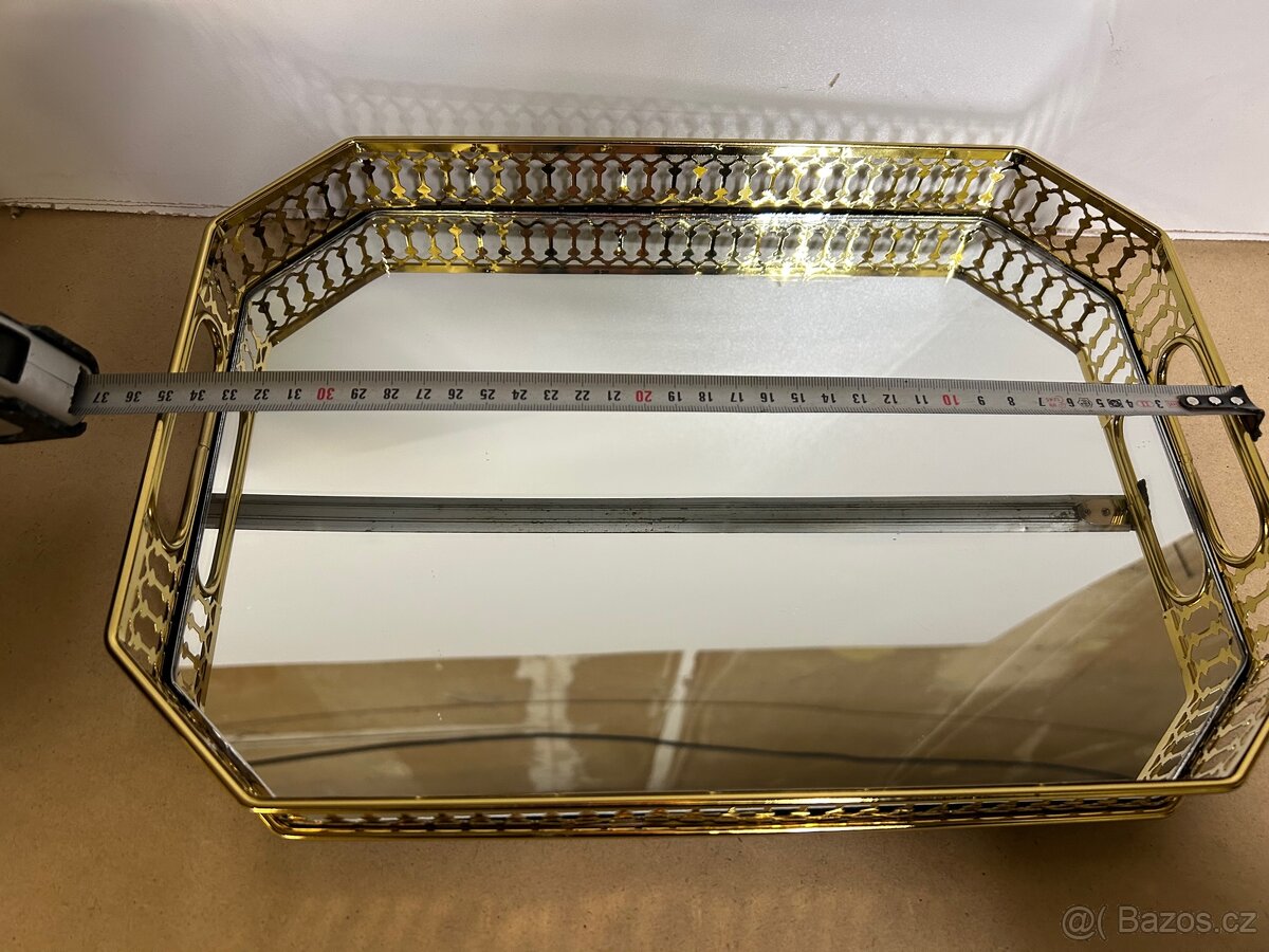 Zlatý dekorativní zrcadlový podnos - 14