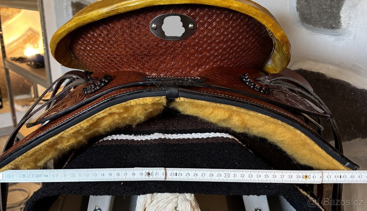 Westernové sedlo 10) rezato hnědé Twist - 14
