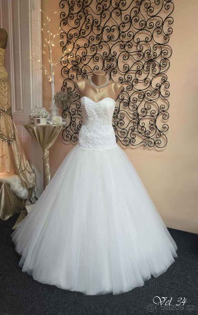 SVATEBNÍ ŠATY 💃TANEČNÍ🎀POLONÉZA🎀VÝPRODEJ - - 14