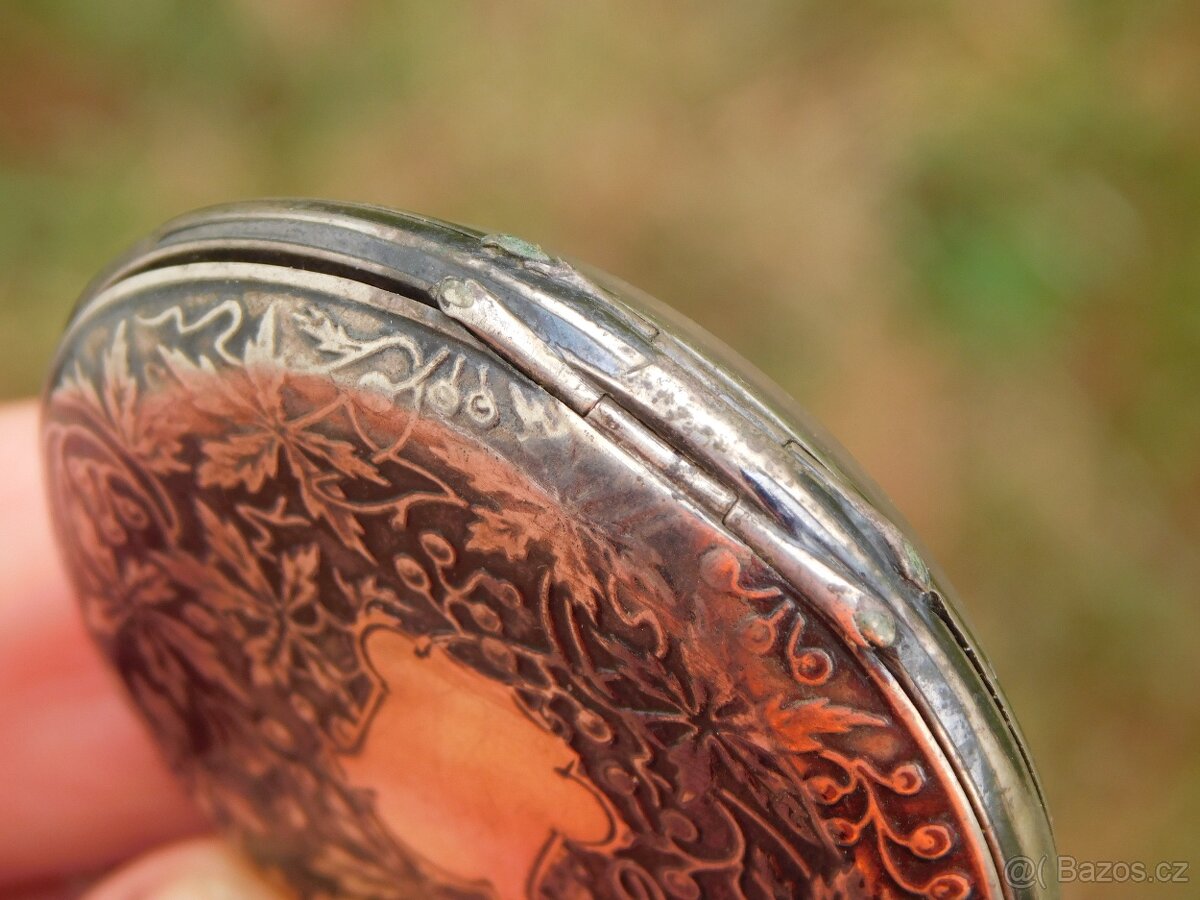 Starožitné stříbrné kapesní hodinky niello / tula - 14